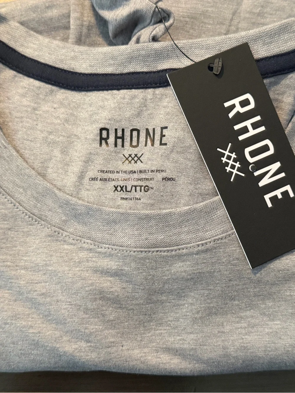 RHONE Men’s Crew Neck T-Shirt in Light Gray